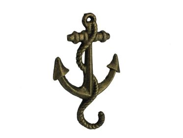 Rustic Gold Cast Iron Anchor Hook 5&quot;