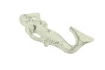 Whitewashed Cast Iron Mermaid Hook 6&quot;