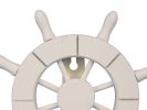 White Decorative Ship Wheel with Hook 8&quot;