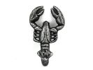 Antique Silver Cast Iron Decorative Wall Mounted Lobster Hook 5""