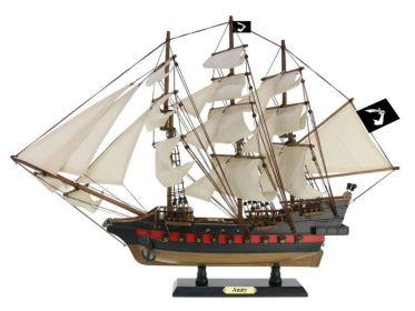 Wooden Thomas Tew's Amity White Sails Limited Model Pirate Ship 26""