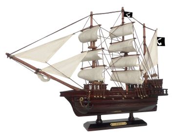 Wooden Thomas Tew's Amity White Sails Pirate Ship Model 20""